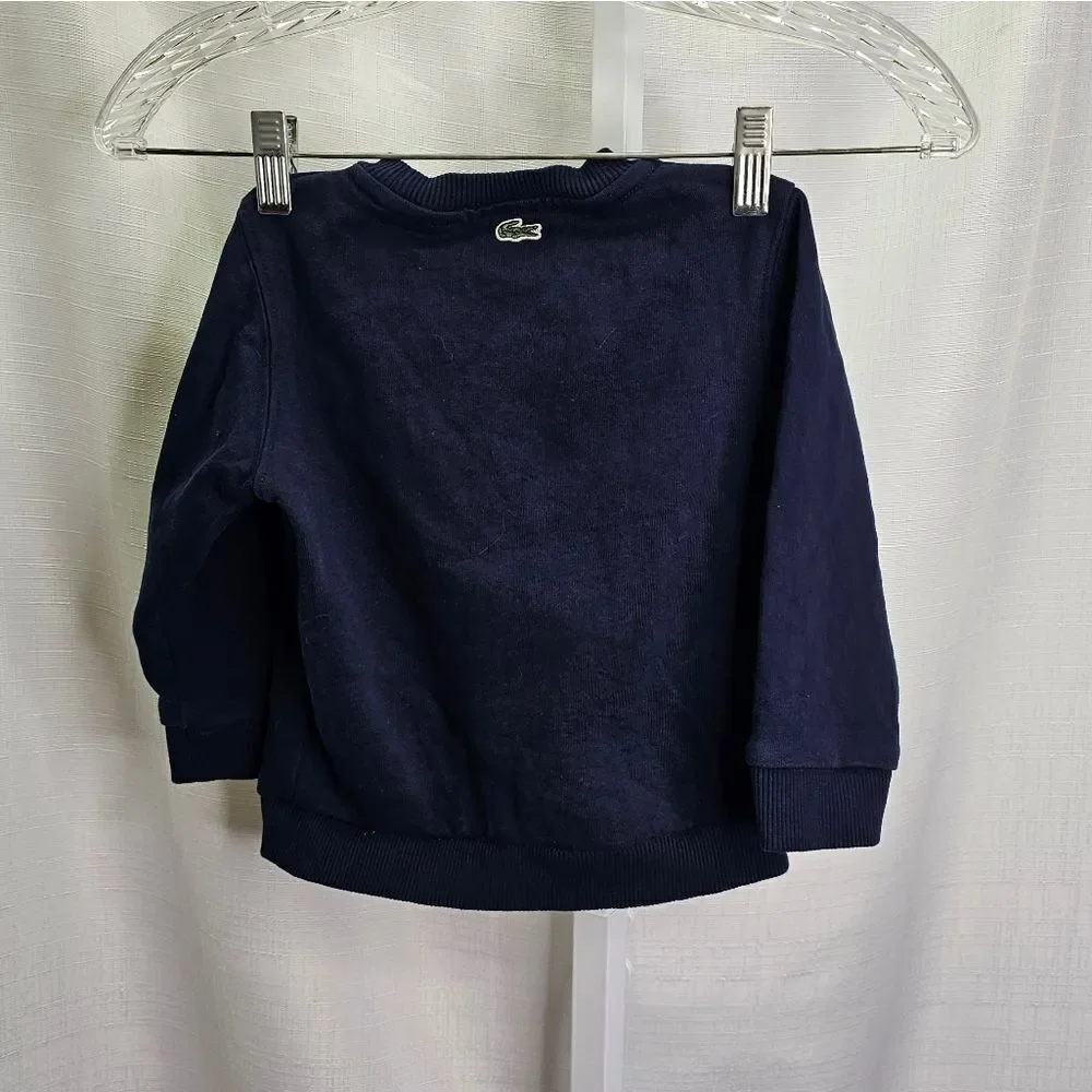 Lacoste Navy Blue Crocodile Graphic Crewneck Sweatshirt Size 3 - Picture 9 of 12